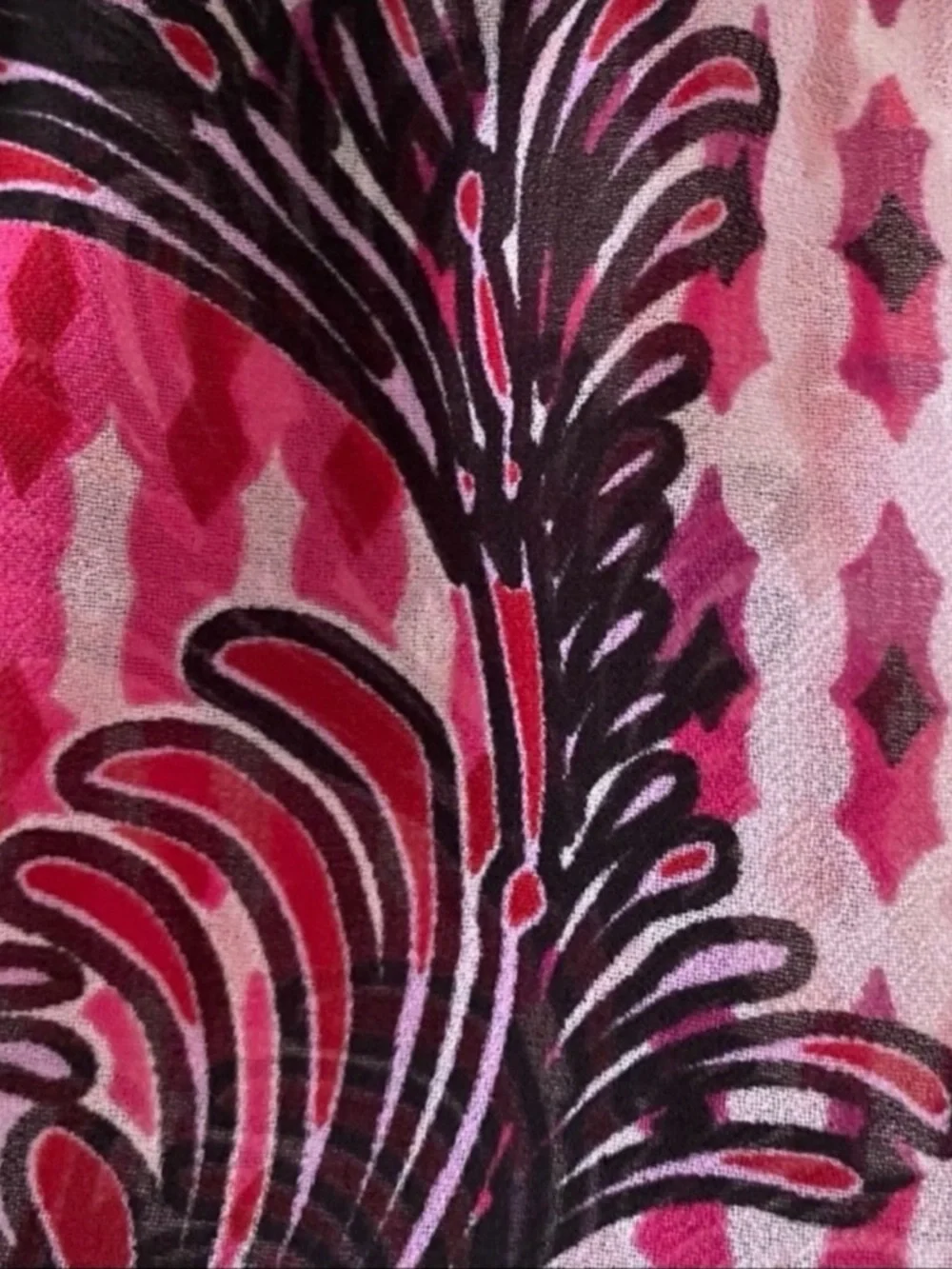 NEW Bebe Pink and Black Bohemian Print Strapless Ruffle Top Size Small - Picture 5 of 6